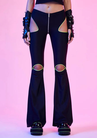 Rave Vixen Cut-Out Flare Pants