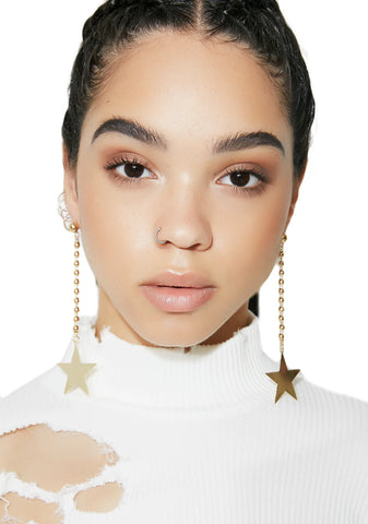 Shining Light Star Drop Earrings