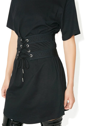 Lace Up Cincher T Dress