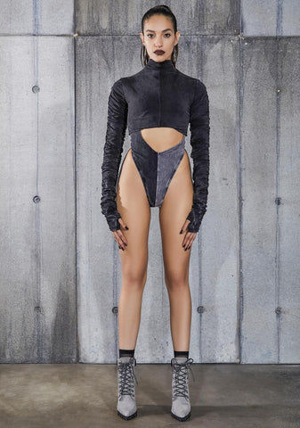 Snare Ruched Long Sleeve Crop Top