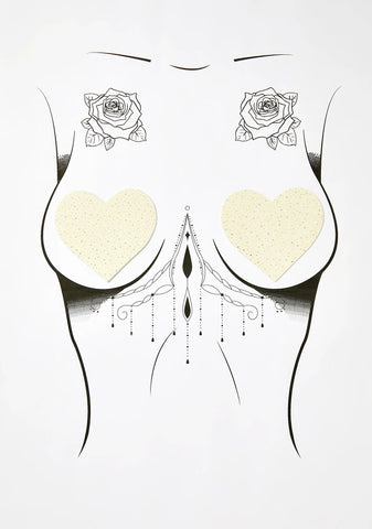 White Glow In The Dark Heart Pasties