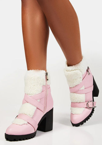Pink Jayline Ankle Boots