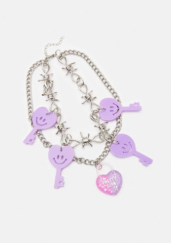 Padlocked Pretty Chain Link Necklace