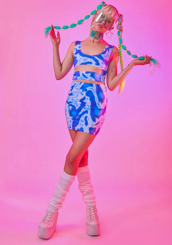 Blue Waves Crop Tank