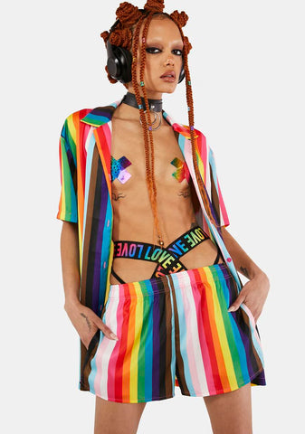 United As One Striped Shorts