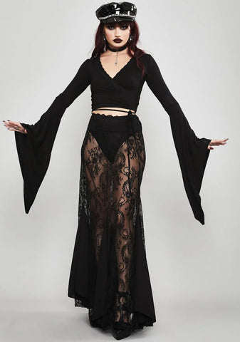 Tragic Prayer Bell Sleeve Top