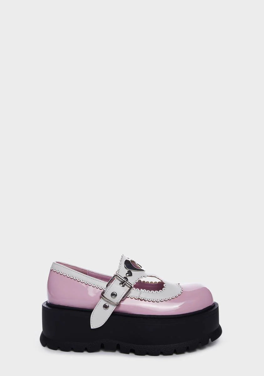 Pink Slacker-23 Mary Jane Platforms