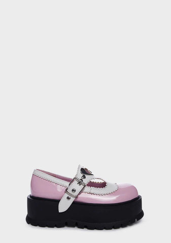 Pink Slacker-23 Mary Jane Platforms