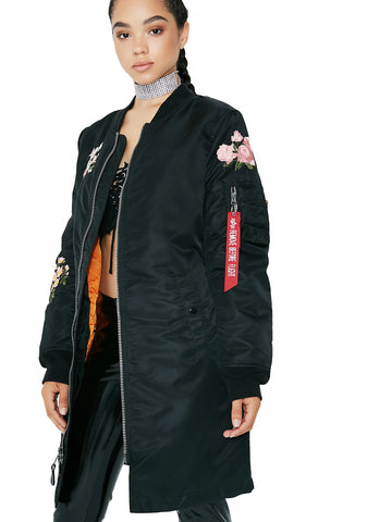 MA-1 Blossom Souvenir Illusion Long Coat