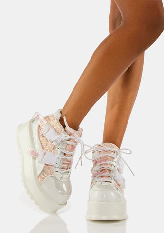 White Slacker-50 Holographic Boots