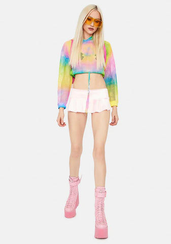 Ur Funhouse Friend Mesh Tie Dye Hoodie