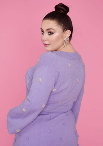 Plus After The Show Rosette Crop Cardigan