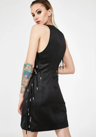 Expando Tie Satin Dress