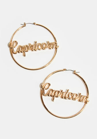 Reppin' Capricorn Hoop Earrings