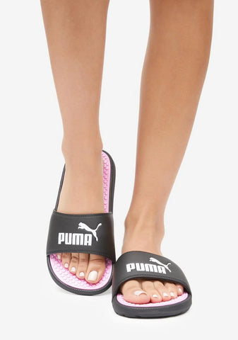 Black Pink Cool Cat Logo Slides
