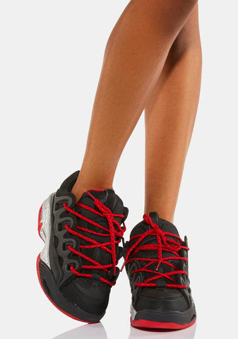 Black Red D3 2001 Sneakers