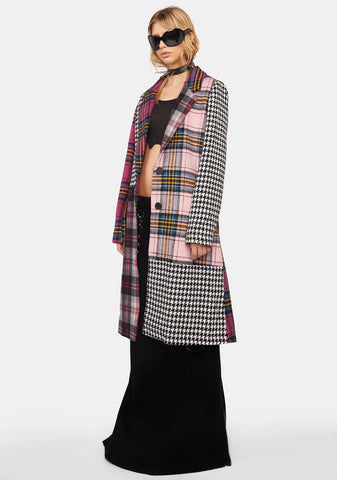 Sweet Taste Of Fury Plaid Coat