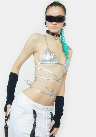 Chrome Sugar Fairy Wrap Bra Top