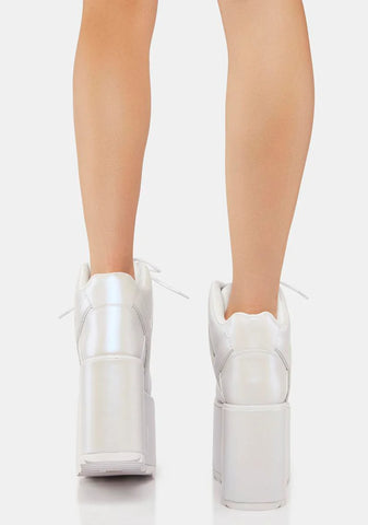 White Pearl Qozmo Platform Sneakers
