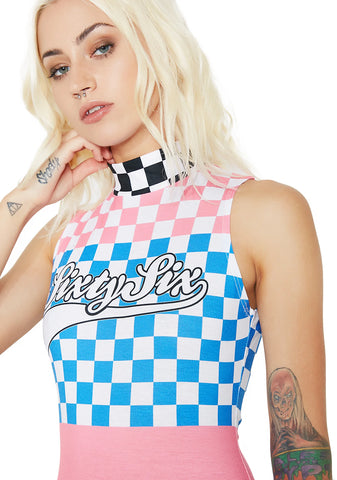 High Neck Sleeveless Mini Dress