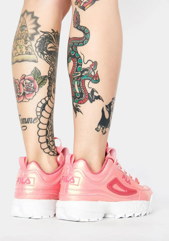 Pink Disruptor II Liquid Luster Sneakers