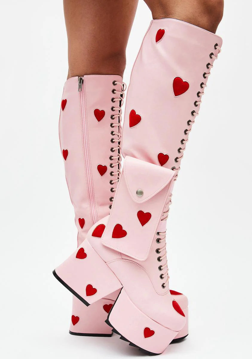 Pink Isn't She Lovely Knee High Boots