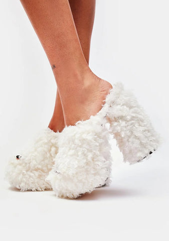 White Archie Slip On Heels