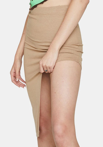 Taupe Well Known Legend Midi Skirt