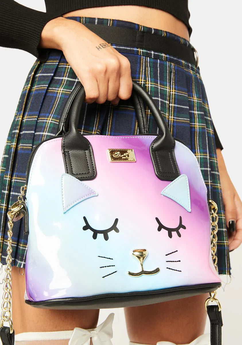 Purple Kitsch PVC Dome Crossbody Bag