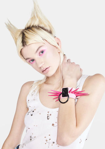 Pink Powerpunk Spiked Cuff