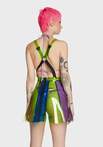 Beam Me Up Hologram Overall Dress - Green