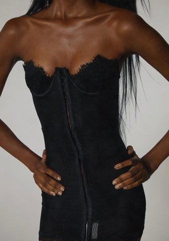 Captivating Gazes Slip Dress - Black