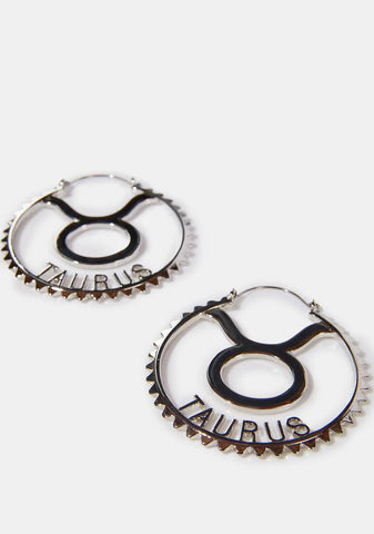 Reppin' Taurus Hoop Earrings