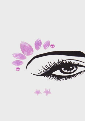 Lovely Lilac Pixie Crystal Face Jewels