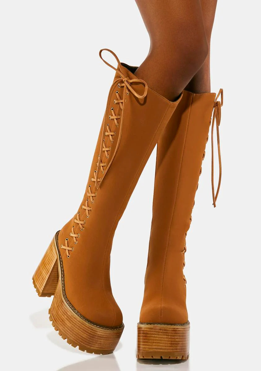 Acoustic Heartbeat Knee High Boots