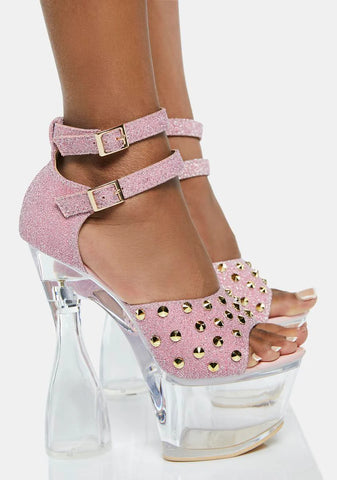 Pink Detux-02 Platform Heels