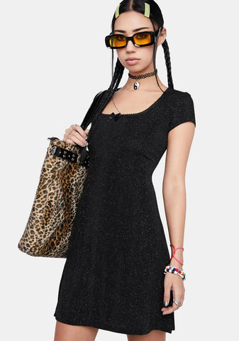Lucky Caller Glitter Mini Dress