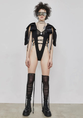 Reverb Deep Cut Strappy Bodysuit