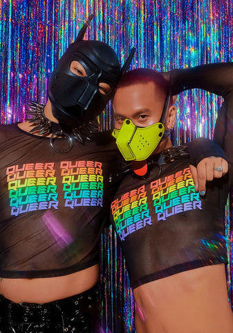 Queer Pride Long Sleeve Mesh Top
