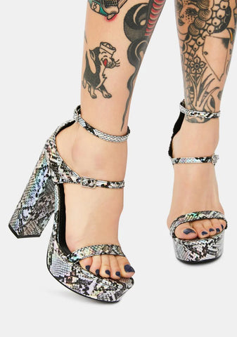 Toxic Tendencies Snakeskin Heels