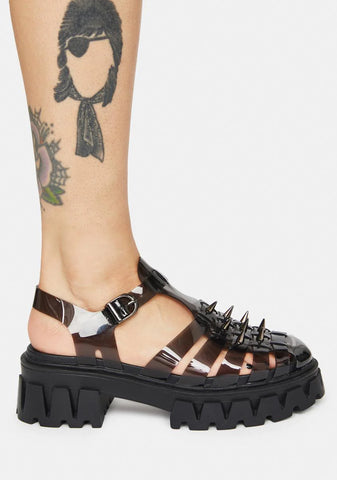 Slinky Platform Studded Sandals