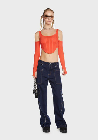Orange Aria Corset Top