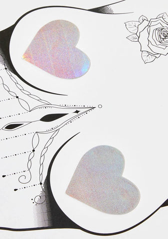 Care Bear Stare Holographic I Heart U Pasties