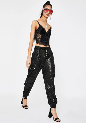 Cypress Sequin Cargo Pants