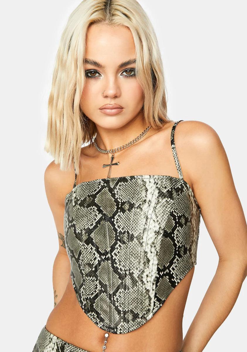 Zion Snakeskin Corset Top