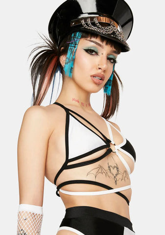 Butterfly Kisses Two-Tone Wrap Top