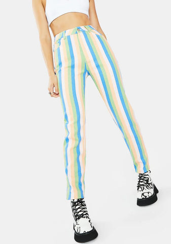 Pastel Stripe Mom Jeans