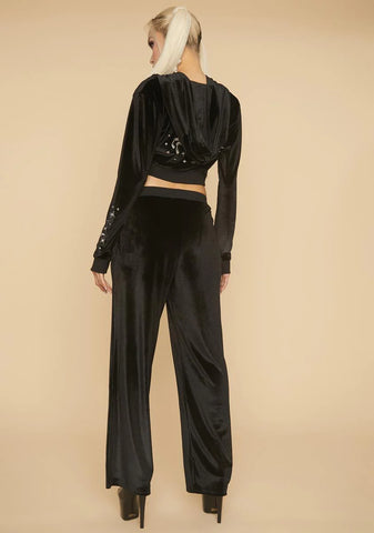 That's So Sag Velour Wide Leg Pants