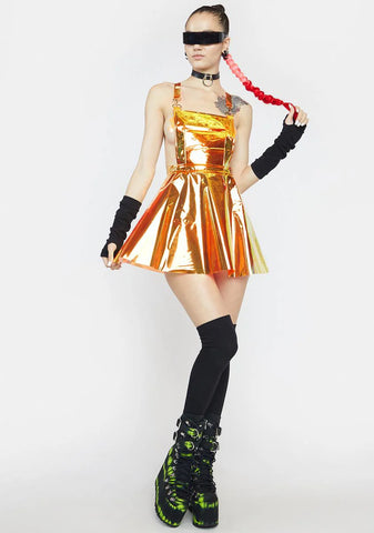 Flame Gurl Hologram Overall Dress