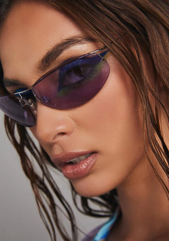 Deleon Purple Rimless Sunglasses